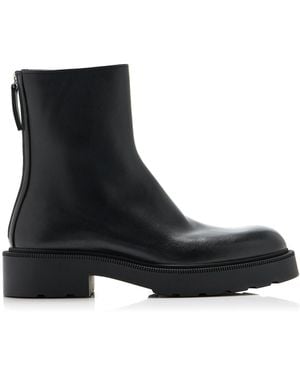 The Row Nobilis Leather Ankle Boots - Black