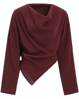 Source Unknown Amalia Draped Blouse - Red