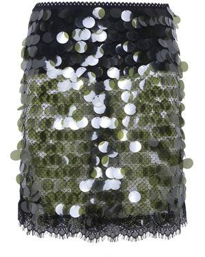 Siedres Helene Sequinned Knee-Length Skirt - Green