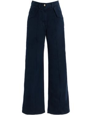 RÙADH The Odette High-Rise Cotton-Sateen Pants - Blue