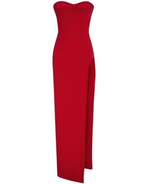 Marmar Halim Corseted Crepe Gown - Red