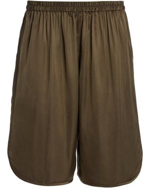 Frankie Shop Nelis Satin Bermuda Shorts - Green
