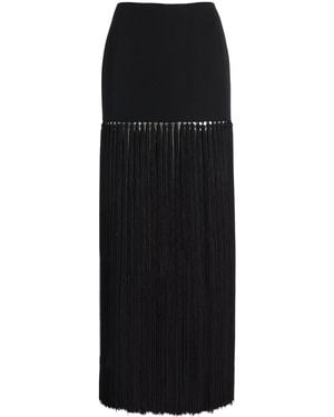 Michael Kors Tassel-Detailed Wool Gabardine Midi Skirt - Black