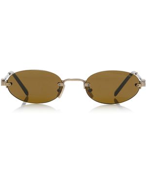 Miu Miu Round-Frame Metal Sunglasses - Brown