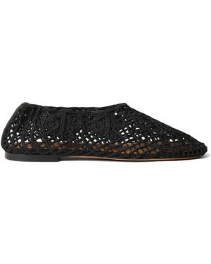Odissi Iris Crocheted Flats - Black