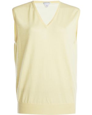 Bottega Veneta Sleeveless Knit Cashmere Top - Yellow