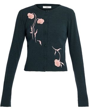 Erdem Embroidered Knit Cardigan - Blue