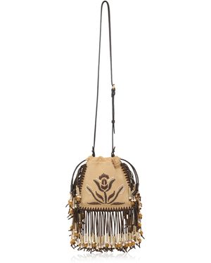 Etro Long Strap Piccola Kalispera Bag With Fringes - Metallic