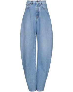 Alaïa High-Rise Barrel-Leg Jeans - Blue