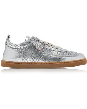 Christian Louboutin Tutti Rui Metallic Leather Trainers - White