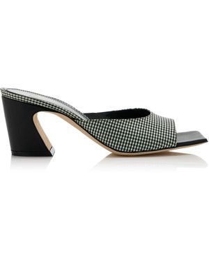 IZIE Exclusive Riviera Chester Gingham Silk-Taffeta Mules - Black