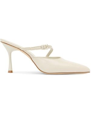 STUDIO AMELIA Alto Leather Mules - White