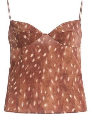 St. Agni Fawn Printed Crepe Cami Top Exclusive - Brown