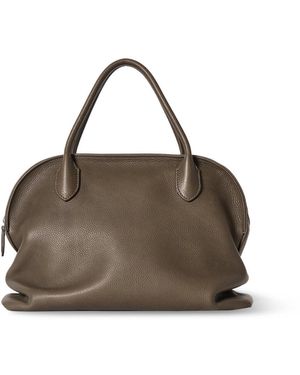 The Row Agnes 12 Leather Bag - Grey