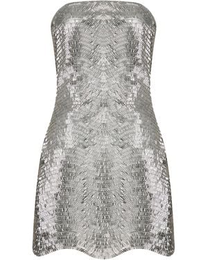 ILA THE BRAND Moss Strapless Sequined Mini Dress - Grey
