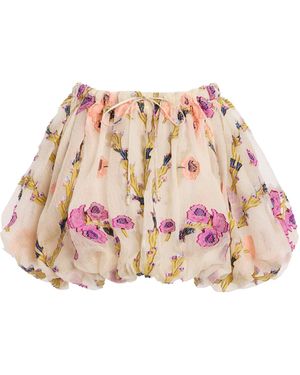 Ulla Johnson Maeve Silk-Blend Bubble Mini Skirt - Pink