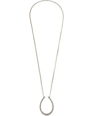 Stephanie Windsor Late Victorian Large Diamond Horseshoe On Chain - Metallic