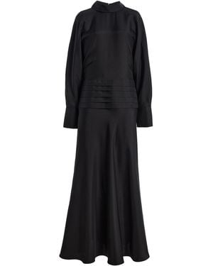 Rohe Silk Tuxedo Maxi Dress - Black