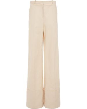 Del Core Cotton Wide-leg Pants - Natural