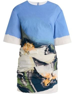 Significant Other Beaux Cotton-Blend Mini Dress - Blue