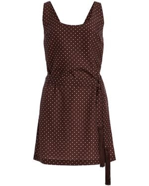 Posse Evie Polka-Dot Woven Mini Dress - Brown