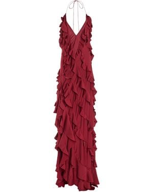Anna October Exclusive Renata Ruffled Maxi Dress - Red