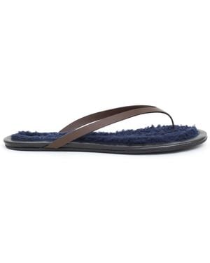 Christopher Esber Joan Shearling Thong Sandals - Blue