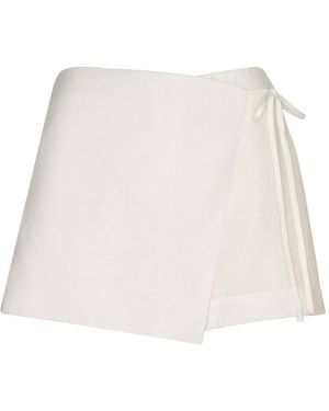 ANDRES OTALORA Visitantes Wrapped Linen Skort - Natural