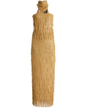 Bevza Exclusive Sunbeams Sequined Maxi Dress - Metallic