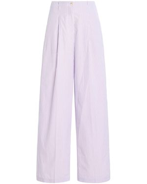 RÙADH The Dean Striped Cotton Trousers - White