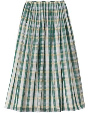Lafayette 148 New York Cotton-Silk Maxi Skirt - Green