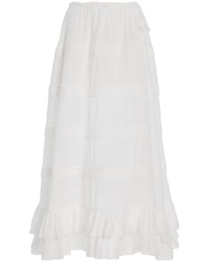 Mirror Palais Cotton Midi Skirt - White