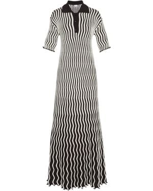 Bottega Veneta Ribbed Wool-Blend Maxi Dress - White
