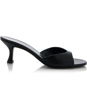 STAUD Brigette Leather Mules - Black