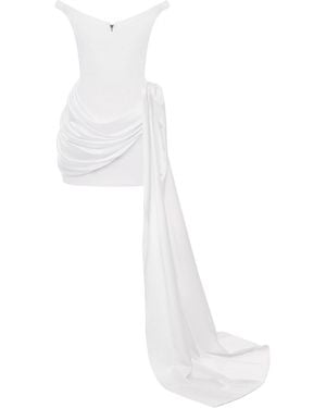 BALYKINA Liora Mini Dress With Trail - White