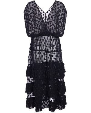 Dries Van Noten Dally Polka-Dot Mesh Midi Dress - Black