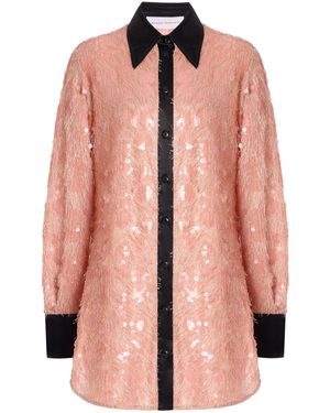 Niccolò Pasqualetti Marlene Pendant-Sequined Shirt - Pink