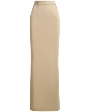 The New Arrivals Ilkyaz Ozel Sirena Satin Maxi Skirt - Natural