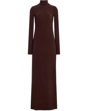 Colleen Allen Exclusive Keyhole Knit Turtleneck Maxi Dress - Purple