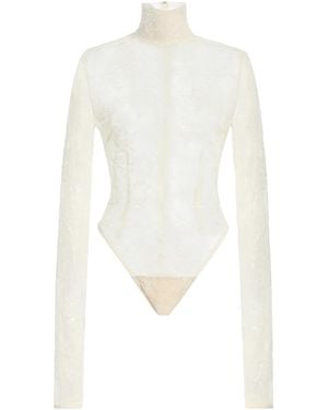 LAQUAN SMITH Lace Body Suit - White