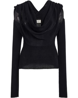 Kallmeyer Michele Cotton-Blend Cowl Neck Jumper - Black