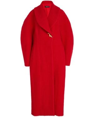 Ashlyn Aislinn Wool Bouclé Coat - Red