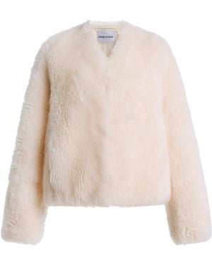 Stand Studio Charlotte Shearling Jacket - Natural