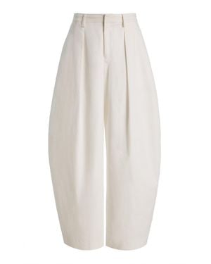STAUD Elias Cotton-blend Wide-leg Pants - White