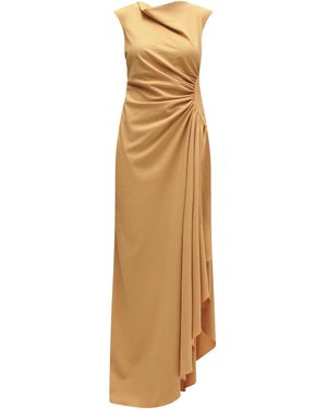 Amsale Textured Cowl Neck Gown - Natural
