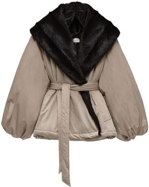 Magda Butrym Plush-Trimmed Nylon Puff Jacket - Black