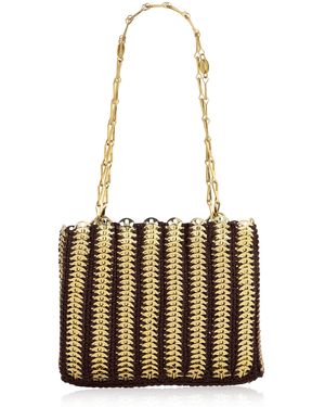 Rabanne Medium 1969 Nano Knit Shoulder Bag - Brown