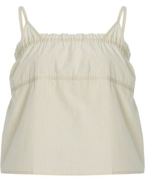 Deiji Studios Striped Cotton Poplin Triangle Cami Top - Natural