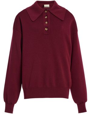 ALÉMAIS Claudia Knit Polo Jumper - Red