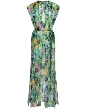Francesca Miranda Lumina Fringe-Hem Silk Maxi Dress - Green